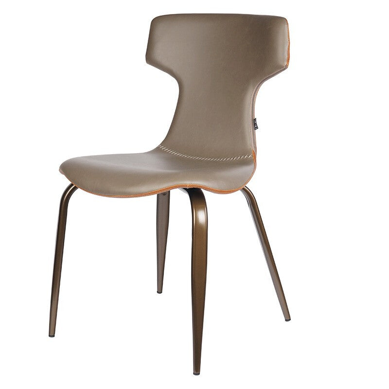 Modern Style Home Side Chair Wingback Metal Upholstered Single Dining Room Chair Gray Coffee Clearhalo ' kitchen&dining_furn' 'Dining Chairs' 'Dining Tables & Seating' 'dining_chair' 'furn' 'furn_dining_chair' 'Furniture' 'furniture_dining_chair' 'Kitchen & Dining Furniture' 'kitchen' 4130019