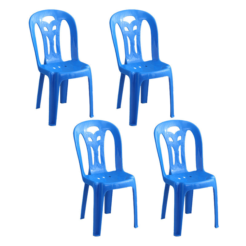 Modern Stacking Dining Armless Chairs Plastic Dining Side Chair for Home Use Dark Blue 4 Piece Set Clearhalo ' kitchen&dining_furn' 'Dining Chairs' 'Dining Tables & Seating' 'dining_chair' 'furn' 'furn_dining_chair' 'Furniture' 'furniture_dining_chair' 'Kitchen & Dining Furniture' 'kitchen' 4130523