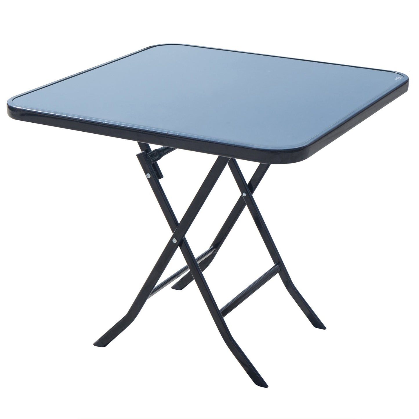 Modern Style Dining Table Glass Home Use Dining Table with Black Frame Square Black Clearhalo ' dining_table' 'Dining Tables & Seating' 'Dining Tables' 'furn' 'furn_dining_table' 'Furniture' 'furniture_dining_table' 'Kitchen & Dining Furniture' 'kitchen&dining_furn' 'kitchen' 'kitchen_dining_table' 4133545