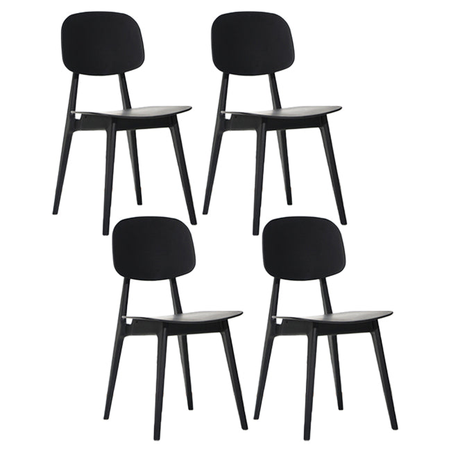 Scandinavian Style Open Back Dining Side Chair Plastic Dining Armless Chair Black 4 Piece Set Clearhalo ' kitchen&dining_furn' 'Dining Chairs' 'Dining Tables & Seating' 'dining_chair' 'furn' 'furn_dining_chair' 'Furniture' 'furniture_dining_chair' 'Kitchen & Dining Furniture' 'kitchen' 4139778