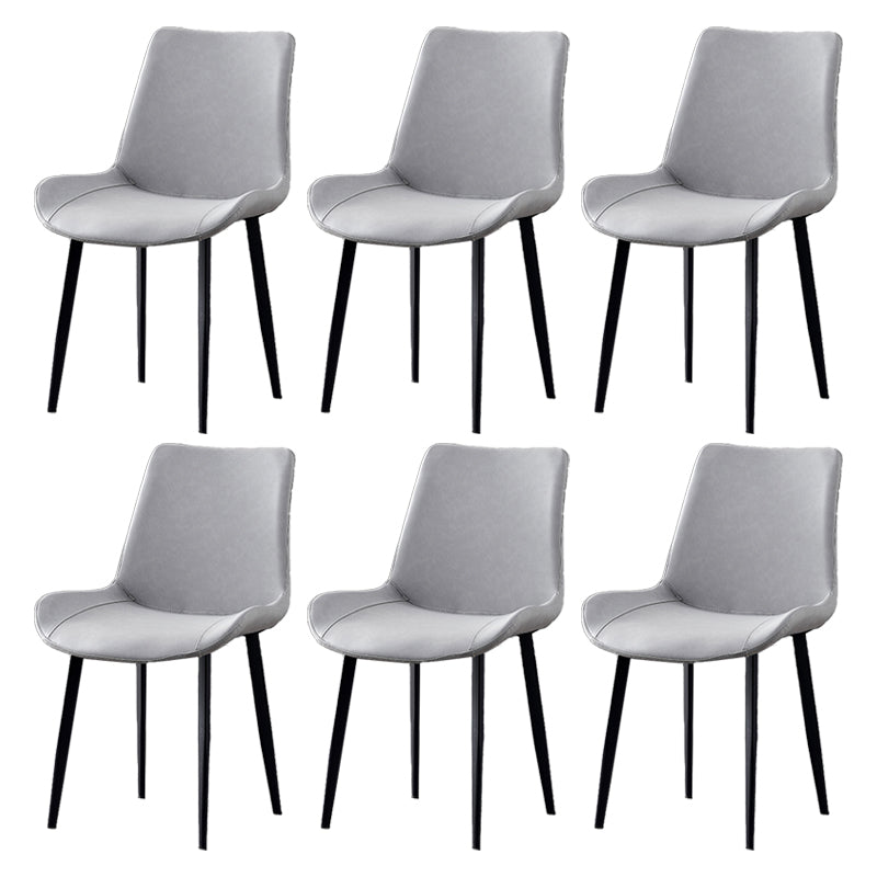 Industrial Style Metal Chairs Set Solid Back Side Kitchen Dining Room Chair Cream Gray 6 Piece Set Clearhalo ' kitchen&dining_furn' 'Dining Chairs' 'Dining Tables & Seating' 'dining_chair' 'furn' 'furn_dining_chair' 'Furniture' 'furniture_dining_chair' 'Kitchen & Dining Furniture' 'kitchen' 4139862