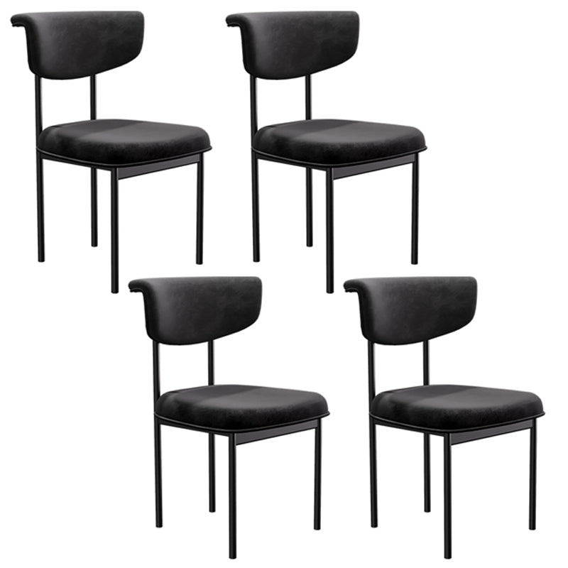 Modern Home Dining Side Chair Open Back Armless Dining Chairs with Metal Legs Black 4 Piece Set Clearhalo ' kitchen&dining_furn' 'Dining Chairs' 'Dining Tables & Seating' 'dining_chair' 'furn' 'furn_dining_chair' 'Furniture' 'furniture_dining_chair' 'Kitchen & Dining Furniture' 'kitchen' 4139936