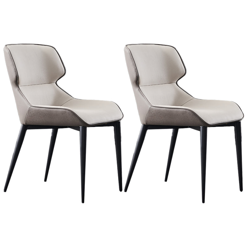 Industrial Metal Dining Room Chairs Wingback Parsons Chair for Home Use (Set of 2) Grey Clearhalo ' kitchen&dining_furn' 'Dining Chairs' 'Dining Tables & Seating' 'dining_chair' 'furn' 'furn_dining_chair' 'Furniture' 'furniture_dining_chair' 'Kitchen & Dining Furniture' 'kitchen' 4140043