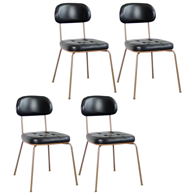 Industrial Style Upholstered Armless Dining Chairs Open Back Dining Side Chairs for Kitchen Black Set of 4 Clearhalo ' kitchen&dining_furn' 'Dining Chairs' 'Dining Tables & Seating' 'dining_chair' 'Furniture' 'furniture_dining_chair' 'Kitchen & Dining Furniture' 'kitchen' 4140440
