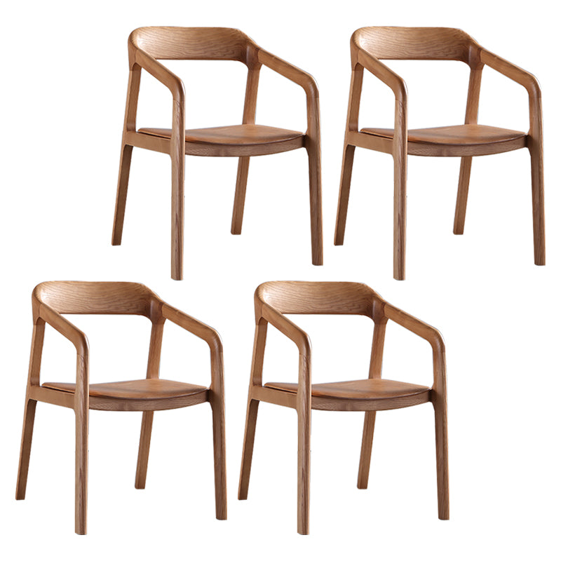 Traditional Style Ash Wood Chair Set Kitchen Open Back Dining Arm Chairs Light Brown 4 Piece Set Clearhalo ' kitchen&dining_furn' 'Dining Chairs' 'Dining Tables & Seating' 'dining_chair' 'furn' 'furn_dining_chair' 'Furniture' 'furniture_dining_chair' 'Kitchen & Dining Furniture' 'kitchen' 4140483