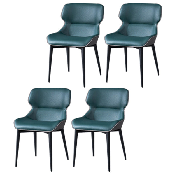 Modern Design Wingback Dining Arm Chairs Leather Dining Chairs (Set of 4) Blackish Green Clearhalo ' kitchen&dining_furn' 'Dining Chairs' 'Dining Tables & Seating' 'dining_chair' 'furn' 'furn_dining_chair' 'Furniture' 'furniture_dining_chair' 'Kitchen & Dining Furniture' 'kitchen' 4140512