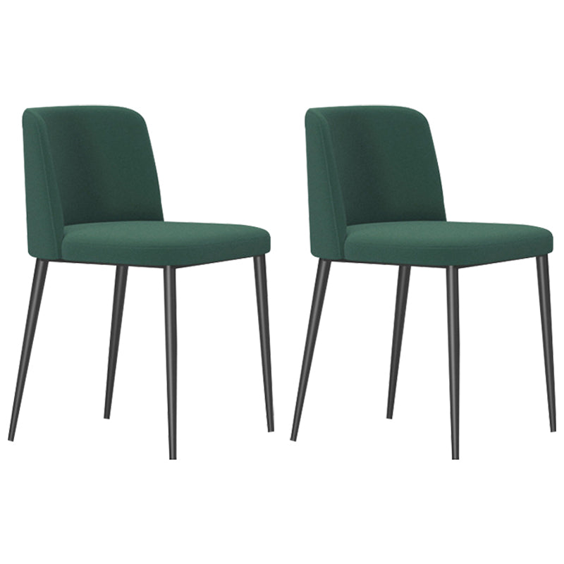 Industrial Style Upholstered Armless Dining Chairs Solid Back Dining Chairs (Set of 2) Blackish Green Clearhalo ' kitchen&dining_furn' 'Dining Chairs' 'Dining Tables & Seating' 'dining_chair' 'furn' 'furn_dining_chair' 'Furniture' 'furniture_dining_chair' 'Kitchen & Dining Furniture' 'kitchen' 4140526