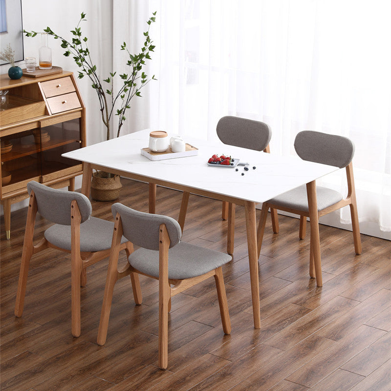 Modern 1/2/4/5 Pieces Dining Set Solid Wood Dining Furniture Set /Separate Items 5 Pieces: Table, 4 Chairs Clearhalo 'Dining Room Sets' 'Dining Tables & Seating' 'dining_room_set' 'furn' 'furn_dining_room_set' 'Furniture' 'furniture_dining_room_set' 'Kitchen & Dining Furniture' 'kitchen&dining_furn' 'kitchen' 4142262