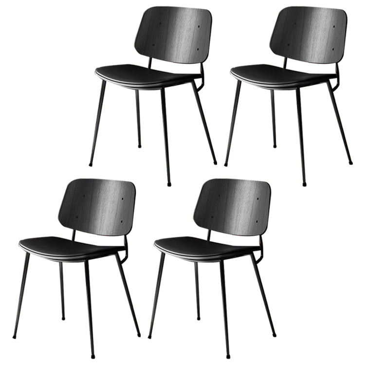 Industrial Upholstered Dining Side Chairs Open Back Dining Side Chairs Black 4 Piece Set Clearhalo ' kitchen&dining_furn' 'Dining Chairs' 'Dining Tables & Seating' 'dining_chair' 'furn' 'furn_dining_chair' 'Furniture' 'furniture_dining_chair' 'Kitchen & Dining Furniture' 'kitchen' 4155066