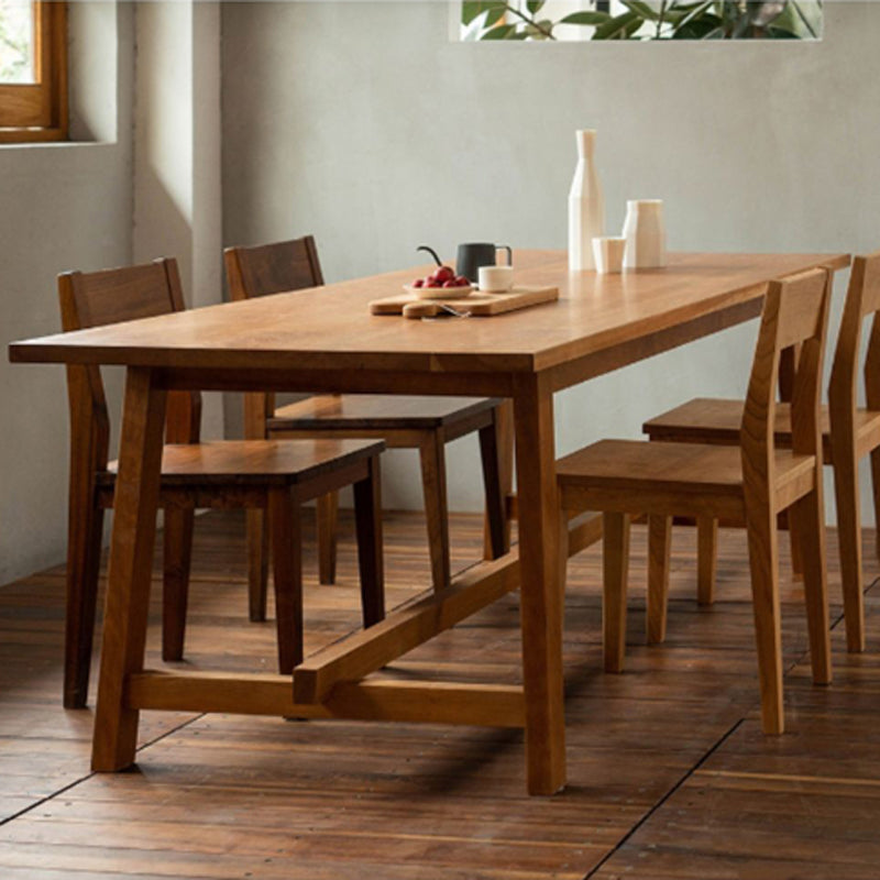 Modern Wood Table for Restaurant Rectangle Dining Table with Trestle Base Clearhalo ' dining_table' 'Dining Tables & Seating' 'Dining Tables' 'furn' 'furn_dining_table' 'Furniture' 'furniture_dining_table' 'Kitchen & Dining Furniture' 'kitchen&dining_furn' 'kitchen' 'kitchen_dining_table' 4155823