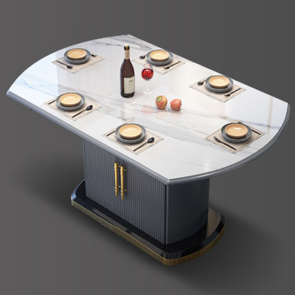 Round Traditional Luxury Dining Table Sintered Stone Table with Pedestal Base White Without Chairs Clearhalo ' dining_table' 'Dining Tables & Seating' 'Dining Tables' 'furn' 'furn_dining_table' 'Furniture' 'furniture_dining_table' 'Kitchen & Dining Furniture' 'kitchen&dining_furn' 'kitchen' 'kitchen_dining_table' 4156597