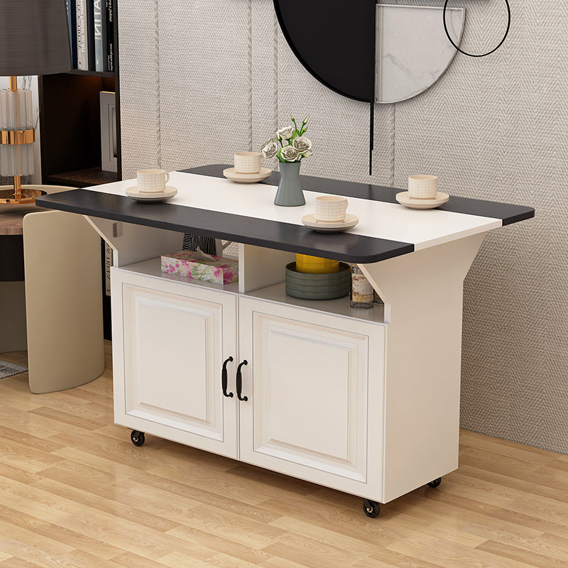 Solid Wood Mid-Century Rectangular Table Wood Top Table with Drop Leaf Black Without Chairs Clearhalo ' dining_table' 'Dining Tables & Seating' 'Dining Tables' 'furn' 'furn_dining_table' 'Furniture' 'furniture_dining_table' 'Kitchen & Dining Furniture' 'kitchen&dining_furn' 'kitchen' 'kitchen_dining_table' 4156846