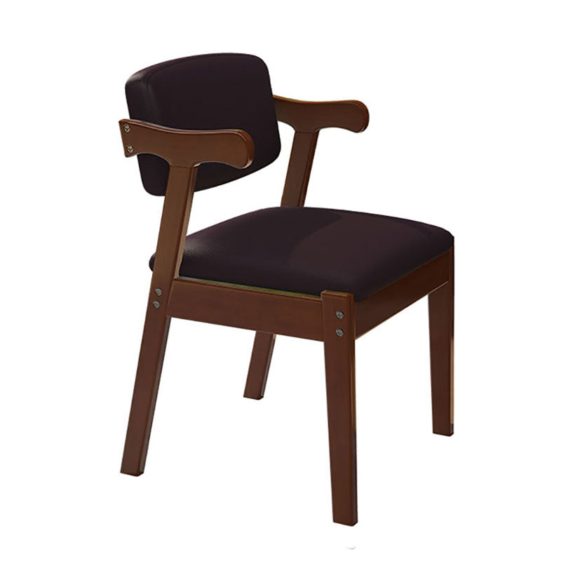 Traditional Wood Dining Arm Chair Open Back Single Dining Side Chair for Home Black-Brown Clearhalo ' kitchen&dining_furn' 'Dining Chairs' 'Dining Tables & Seating' 'dining_chair' 'furn' 'furn_dining_chair' 'Furniture' 'furniture_dining_chair' 'Kitchen & Dining Furniture' 'kitchen' 4156868