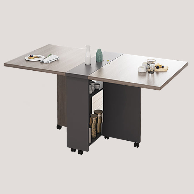 39.4''L Rectangle Mid-Century Modern Dining Table Drop-Leaf Table for Home (only table) Storage Without Chairs Clearhalo ' dining_table' 'Dining Tables & Seating' 'Dining Tables' 'furn' 'furn_dining_table' 'Furniture' 'furniture_dining_table' 'Kitchen & Dining Furniture' 'kitchen&dining_furn' 'kitchen' 'kitchen_dining_table' 4159425