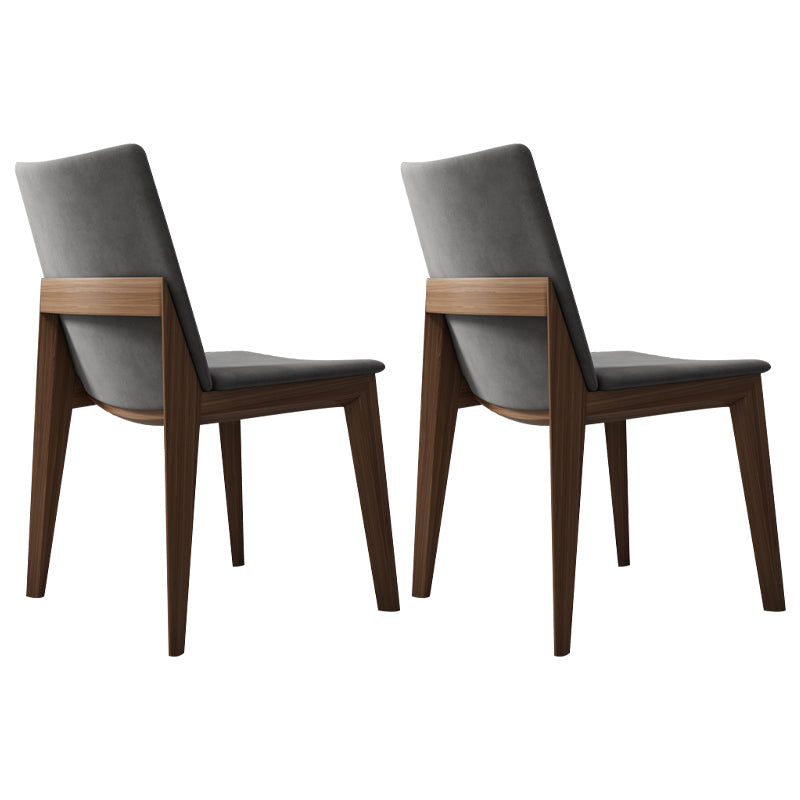 Modern Upholstered Manicure Store Side Chair Solid Back Gray Dining Chair Dark Gray 2 Piece Set Clearhalo ' kitchen&dining_furn' 'Dining Chairs' 'Dining Tables & Seating' 'dining_chair' 'furn' 'furn_dining_chair' 'Furniture' 'furniture_dining_chair' 'Kitchen & Dining Furniture' 'kitchen' 4159621