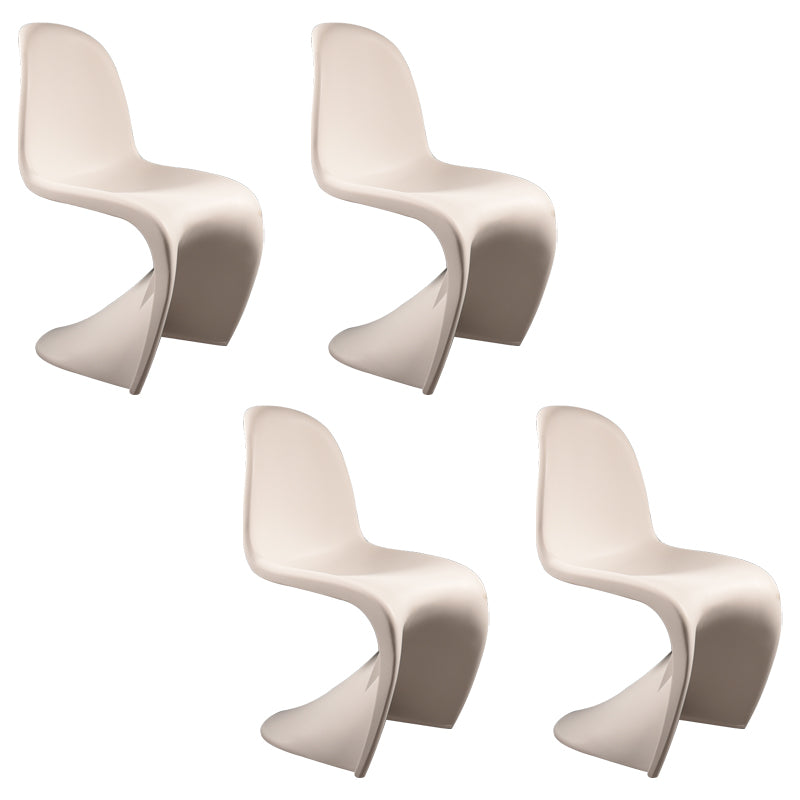 Modern Style Dining Chair Plastic Dining Armless Side Chairs for Kitchen White Set of 4 Clearhalo ' kitchen&dining_furn' 'Dining Chairs' 'Dining Tables & Seating' 'dining_chair' 'Furniture' 'furniture_dining_chair' 'Kitchen & Dining Furniture' 'kitchen' 4160338