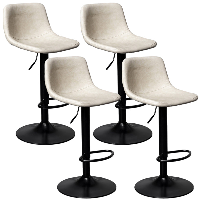 Rotatable and Liftable Counter Stool Industrial Leather Cushion Bar Stool White Black Set of 4 Clearhalo 'Bar Furniture' 'Bar Stools' 'bar_stools' 'furniture_bar_stools' 'Kitchen & Dining Furniture' 'kitchen&dining_furn' 'kitchen' 'kitchen_furn' Furniture' 4182376