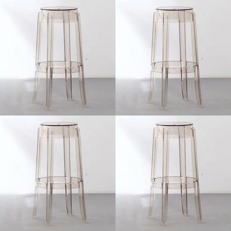 Nordic Style 30-inch Barstool Transparent Plastic Bar Stool for Dinning Room Amber Set of 4 Clearhalo 'Bar Furniture' 'Bar Stools' 'bar_stools' 'furniture_bar_stools' 'Kitchen & Dining Furniture' 'kitchen&dining_furn' 'kitchen' 'kitchen_furn' Furniture' 4182831
