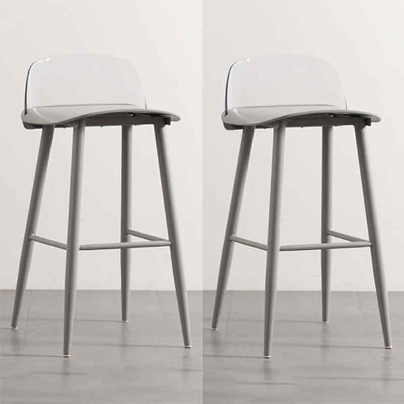 Nordic Style Plastic Barstool Colorful 4 Legs Bar Stool for Living Room Gray-Clear Set of 2 Clearhalo 'Bar Furniture' 'Bar Stools' 'bar_stools' 'furniture_bar_stools' 'Kitchen & Dining Furniture' 'kitchen&dining_furn' 'kitchen' 'kitchen_furn' Furniture' 4182877