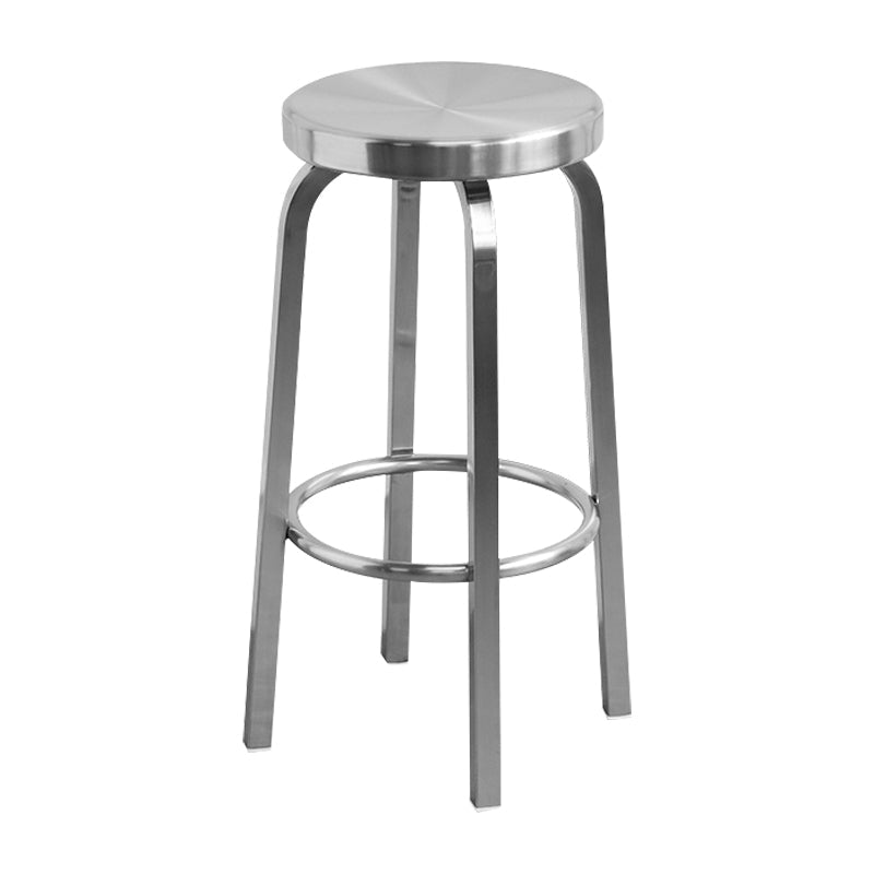 Glossy Backless Barstool Brushed Stainless Steel Industrial Indoor Tall Stool 1 Piece Silver Clearhalo 'Bar Furniture' 'Bar Stools' 'bar_stools' 'furn' 'furn_bar_stools' 'furniture_bar_stools' 'Kitchen & Dining Furniture' 'kitchen&dining_furn' 'kitchen' 'kitchen_furn' Furniture' 4182962