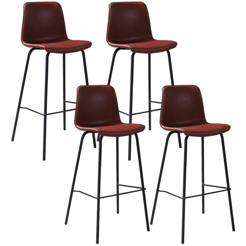 Industrial Black Metal Counter Stools Low Back Indoor Bar Stool with Bucket Seat Red Set of 4 Clearhalo 'Bar Furniture' 'Bar Stools' 'bar_stools' 'furniture_bar_stools' 'Kitchen & Dining Furniture' 'kitchen&dining_furn' 'kitchen' 'kitchen_furn' Furniture' 4183251