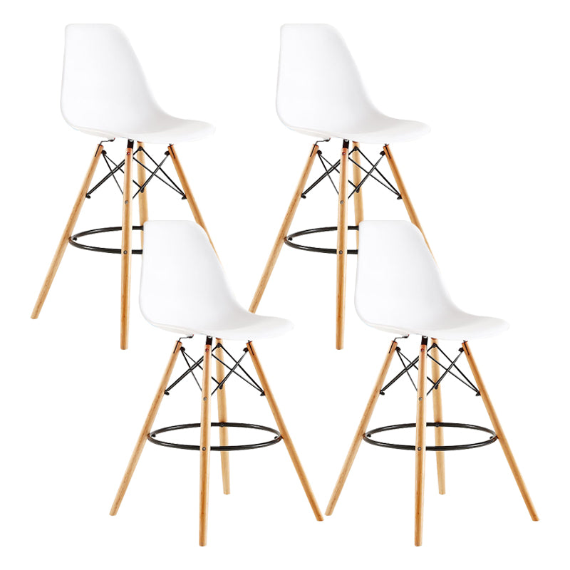 Modern Living Room Counter Stool Colorful Simple Stool with Wood Base White Set of 4 Clearhalo 'Bar Furniture' 'Bar Stools' 'bar_stools' 'furniture_bar_stools' 'Kitchen & Dining Furniture' 'kitchen&dining_furn' 'kitchen' 'kitchen_furn' Furniture' 4183366