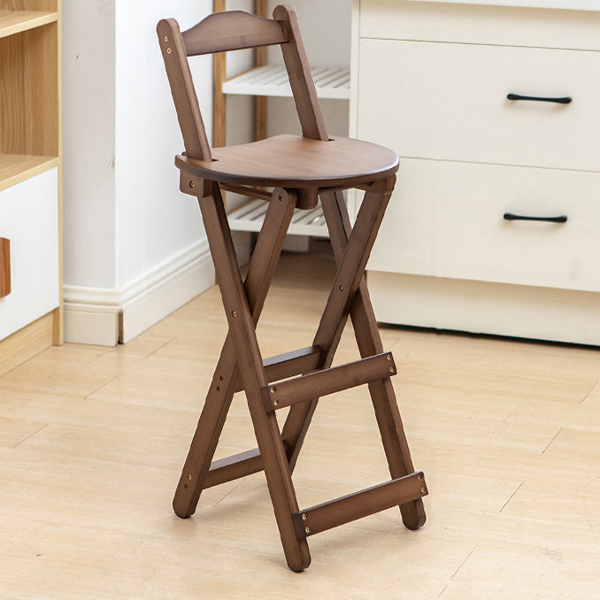 Modern Folding Armless Counter Stool Wood Living Room Bar Stool with Footrest Brown Bar Stool(30"H) Clearhalo 'Bar Furniture' 'Bar Stools' 'bar_stools' 'furniture_bar_stools' 'Kitchen & Dining Furniture' 'kitchen&dining_furn' 'kitchen' 'kitchen_furn' Furniture' 4183601