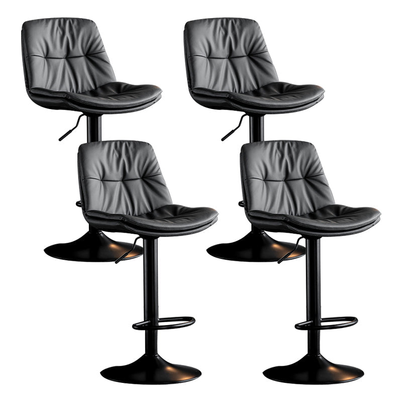Swivel Iron Counter Height Stools Modern Adjustable Indoor Footrest Bar Stool Black Dark Gray 4 Piece Set Clearhalo 'Bar Furniture' 'Bar Stools' 'bar_stools' 'furn' 'furn_bar_stools' 'furniture_bar_stools' 'Kitchen & Dining Furniture' 'kitchen&dining_furn' 'kitchen' 'kitchen_furn' Furniture' 4183855