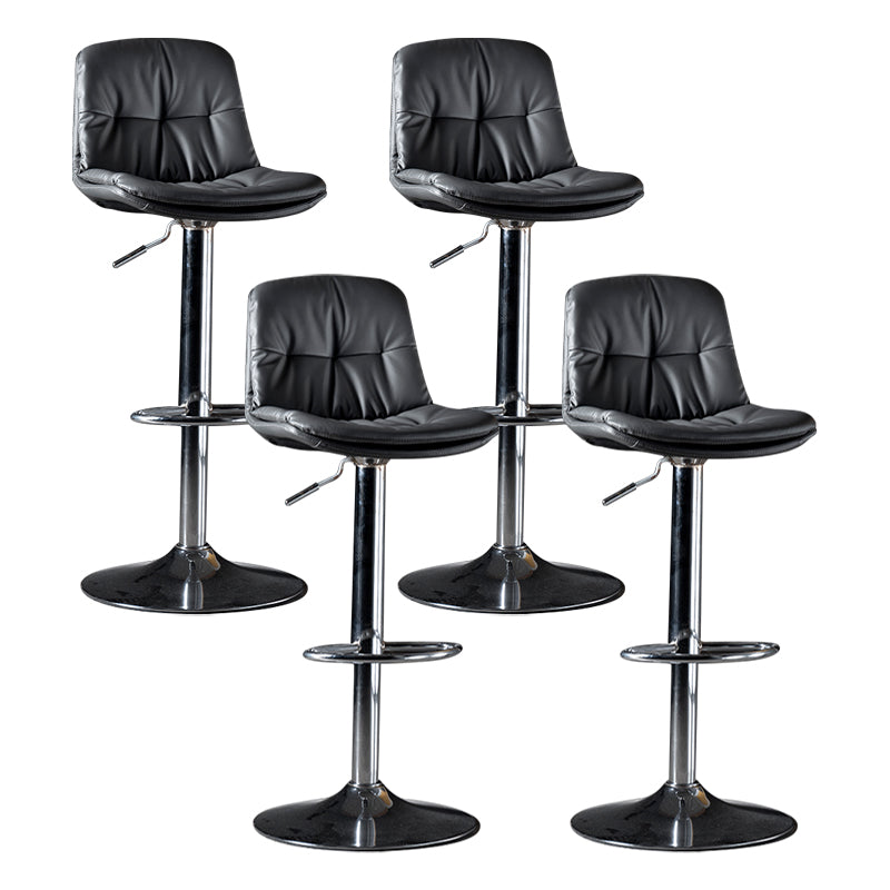 Iron Footrest Bar Stool Low Back Indoor Modern Adjustable Counter-height Stool Dark Gray Silver 4 Piece Set Clearhalo 'Bar Furniture' 'Bar Stools' 'bar_stools' 'furn' 'furn_bar_stools' 'furniture_bar_stools' 'Kitchen & Dining Furniture' 'kitchen&dining_furn' 'kitchen' 'kitchen_furn' Furniture' 4184285