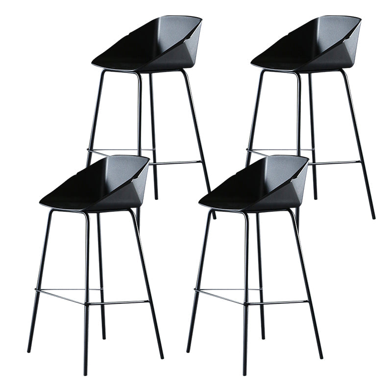 29-Inch Modern Counter Bar Stool Armless Plastic Indoor Bar Stool with Footrest Black 4 Piece Set Clearhalo 'Bar Furniture' 'Bar Stools' 'bar_stools' 'furn' 'furn_bar_stools' 'furniture_bar_stools' 'Kitchen & Dining Furniture' 'kitchen&dining_furn' 'kitchen' 'kitchen_furn' Furniture' 4184458