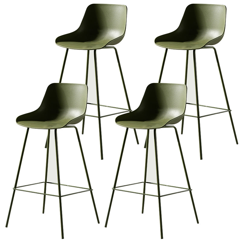 Contemporary Macaroon Counter Stools Armless Plastic Indoor Bar Stool with Iron Base Green 4 Piece Set Clearhalo 'Bar Furniture' 'Bar Stools' 'bar_stools' 'furn' 'furn_bar_stools' 'furniture_bar_stools' 'Kitchen & Dining Furniture' 'kitchen&dining_furn' 'kitchen' 'kitchen_furn' Furniture' 4184818