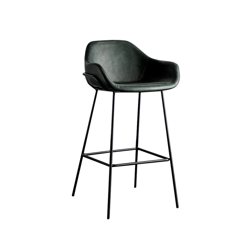 Bucket Low Back Bar Stool Leather Armed Counter Height Stools Green Bar Stool(30"H) Clearhalo 'Bar Furniture' 'Bar Stools' 'bar_stools' 'furn' 'furn_bar_stools' 'furniture_bar_stools' 'Kitchen & Dining Furniture' 'kitchen&dining_furn' 'kitchen' 'kitchen_furn' Furniture' 4184835
