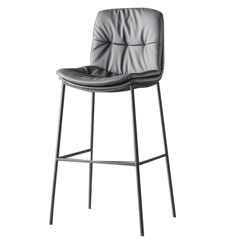 Contemporary Leather Bar Stools Indoor Antique Finish Bar Stool Dark Gray Clearhalo 'Bar Furniture' 'Bar Stools' 'bar_stools' 'furn' 'furn_bar_stools' 'furniture_bar_stools' 'Kitchen & Dining Furniture' 'kitchen&dining_furn' 'kitchen' 'kitchen_furn' Furniture' 4184954