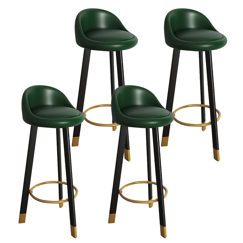 32.5" Fabric Indoor Bar Stools Contemporary Bar Height Barstool Blackish Green Black 4 Piece Set Clearhalo 'Bar Furniture' 'Bar Stools' 'bar_stools' 'furn' 'furn_bar_stools' 'furniture_bar_stools' 'Kitchen & Dining Furniture' 'kitchen&dining_furn' 'kitchen' 'kitchen_furn' Furniture' 4185147