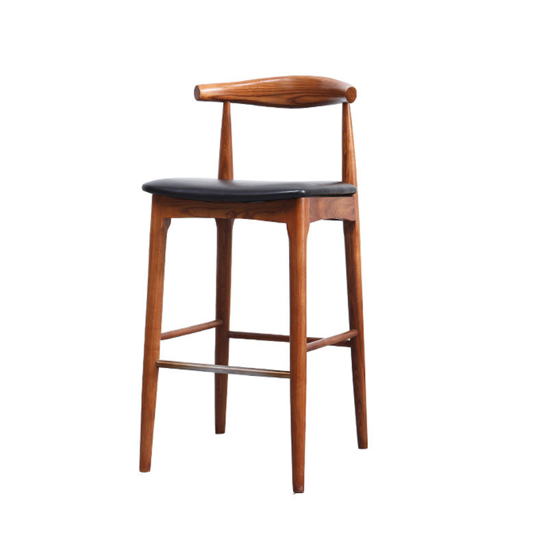 Contemporary Counter & Bar Stool Armless Wood Indoor Bar Stool with Footrest Black Clearhalo 'Bar Furniture' 'Bar Stools' 'bar_stools' 'furn' 'furn_bar_stools' 'furniture_bar_stools' 'Kitchen & Dining Furniture' 'kitchen&dining_furn' 'kitchen' 'kitchen_furn' Furniture' 4186041