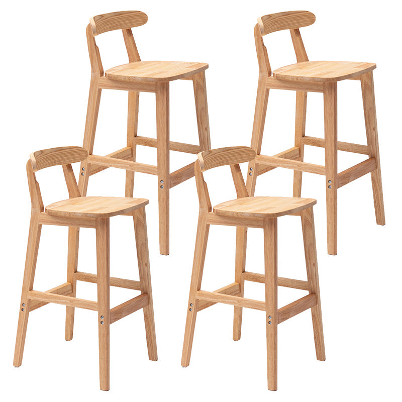 Solid Wood Modern Bar Stool Square Low Back Indoor Stool with Wood Legs 4 Piece Set Bar Stool(31"H) Clearhalo 'Bar Furniture' 'Bar Stools' 'bar_stools' 'furn' 'furn_bar_stools' 'furniture_bar_stools' 'Kitchen & Dining Furniture' 'kitchen&dining_furn' 'kitchen' 'kitchen_furn' Furniture' 4186214