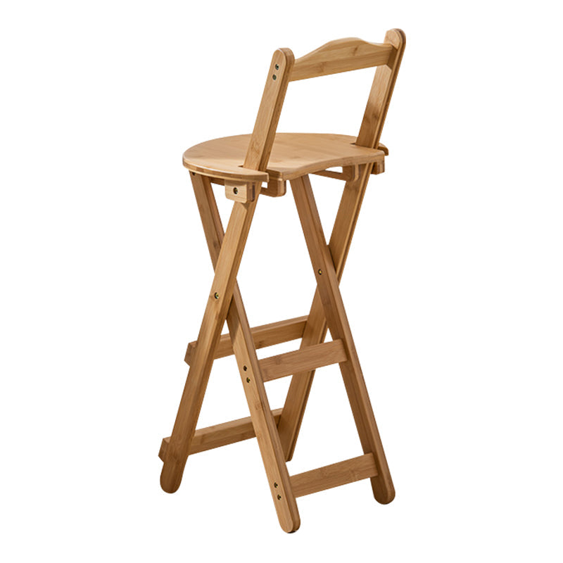 Folding Wood Counter-height Stool Round Low Back Modern Arm Less Stool Wood Clearhalo 'Bar Furniture' 'Bar Stools' 'bar_stools' 'furn' 'furn_bar_stools' 'furniture_bar_stools' 'Kitchen & Dining Furniture' 'kitchen&dining_furn' 'kitchen' 'kitchen_furn' Furniture' 4186344