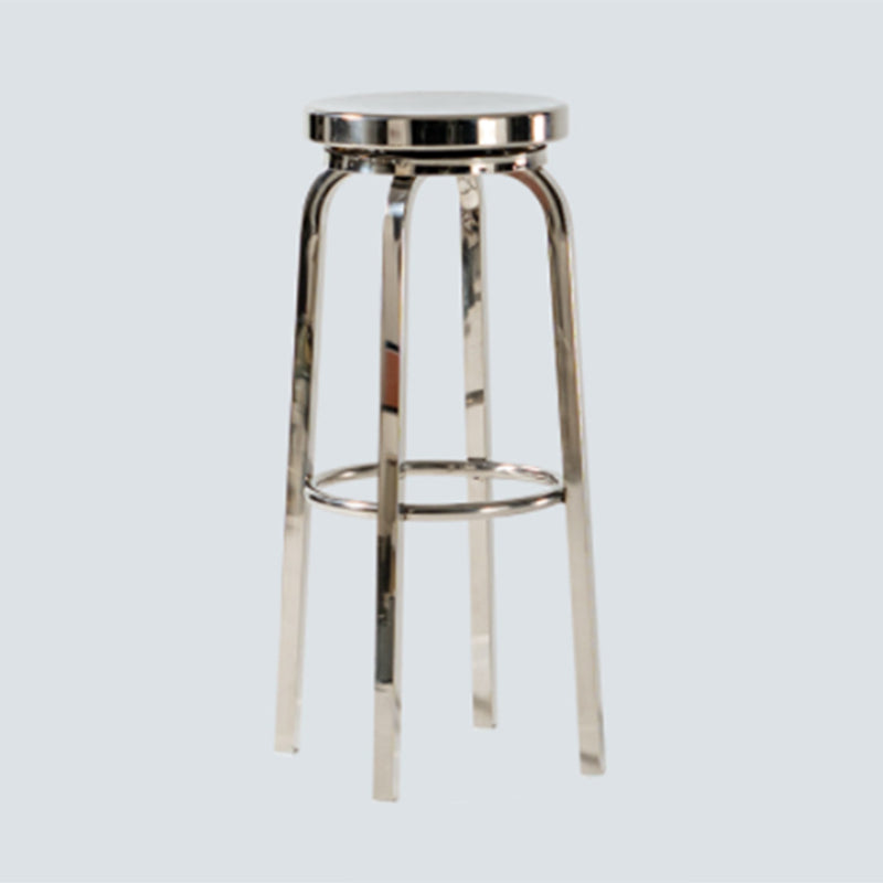 1 Pcs Industrial Silver Counter Stools Stainless Steel Bar Bristol Stools with Round Seat Chrome Swivel Clearhalo 'Bar Furniture' 'Bar Stools' 'bar_stools' 'furn' 'furn_bar_stools' 'furniture_bar_stools' 'Kitchen & Dining Furniture' 'kitchen&dining_furn' 'kitchen' 'kitchen_furn' Furniture' 4186821