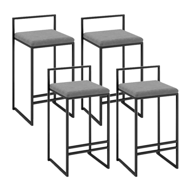 Modern Counter Stools Armless Wood Indoor Bar Stool with Footrest Grey 4 Piece Set Bar Stool(30"H) Clearhalo 'Bar Furniture' 'Bar Stools' 'bar_stools' 'furn' 'furn_bar_stools' 'furniture_bar_stools' 'Kitchen & Dining Furniture' 'kitchen&dining_furn' 'kitchen' 'kitchen_furn' Furniture' 4198239
