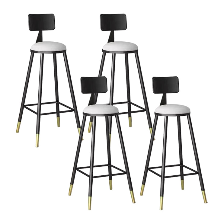 Contemporary Counter Stools Armless Upholstered Indoor Bar Stool Stainless Steel Base White 4 Piece Set Clearhalo 'Bar Furniture' 'Bar Stools' 'bar_stools' 'furn' 'furn_bar_stools' 'furniture_bar_stools' 'Kitchen & Dining Furniture' 'kitchen&dining_furn' 'kitchen' 'kitchen_furn' Furniture' 4198327
