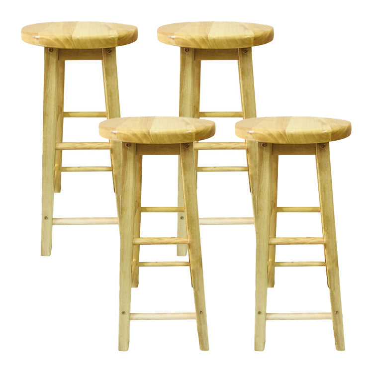 Modern Armless Non Foldable Counter Stool Wood Household Bar Stool with Pedal Natural 4 Piece Set Bar Stool(31"H) Clearhalo 'Bar Furniture' 'Bar Stools' 'bar_stools' 'furn' 'furn_bar_stools' 'furniture_bar_stools' 'Kitchen & Dining Furniture' 'kitchen&dining_furn' 'kitchen' 'kitchen_furn' Furniture' 4198548