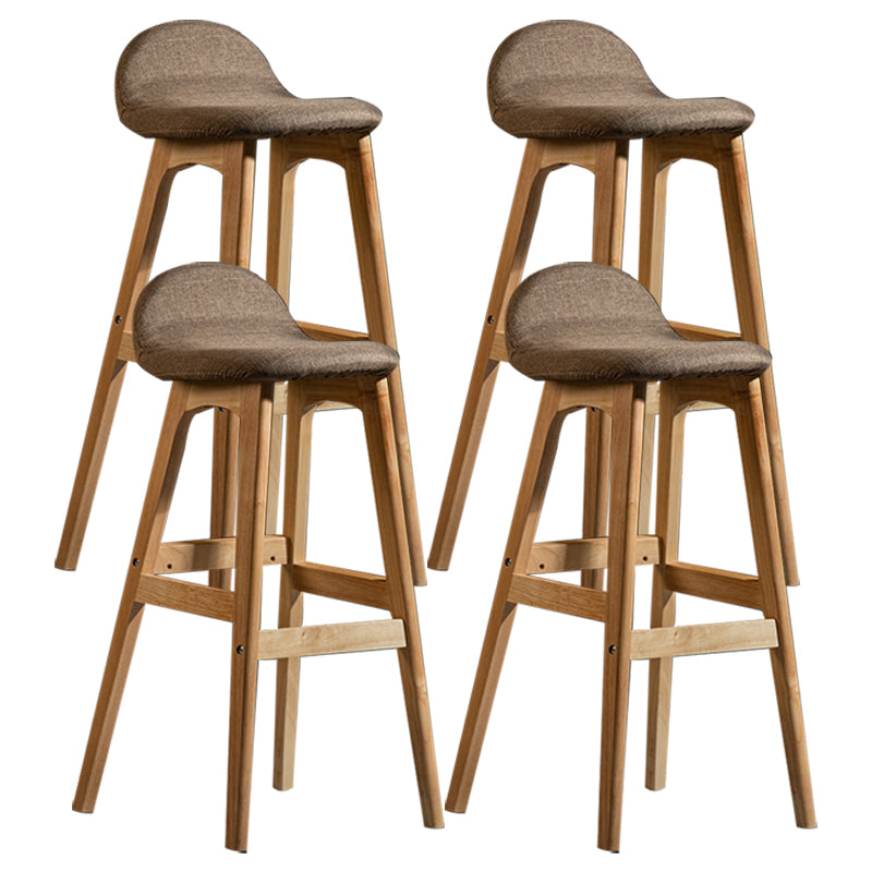 Scandinavian Natural Wood Counter Stools Low Back Bar Stools with Bucket Seat Coffee 4 Piece Set Clearhalo 'Bar Furniture' 'Bar Stools' 'bar_stools' 'furn' 'furn_bar_stools' 'furniture_bar_stools' 'Kitchen & Dining Furniture' 'kitchen&dining_furn' 'kitchen' 'kitchen_furn' Furniture' 4198929
