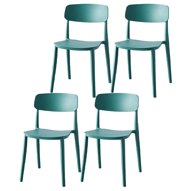 Scandinavian Home Plastic Side Chair Matte Finish Open Back Dining Chair (Set of 4) Blackish Green Clearhalo ' kitchen&dining_furn' 'Dining Chairs' 'Dining Tables & Seating' 'dining_chair' 'furn' 'furn_dining_chair' 'Furniture' 'furniture_dining_chair' 'Kitchen & Dining Furniture' 'kitchen' 4206059