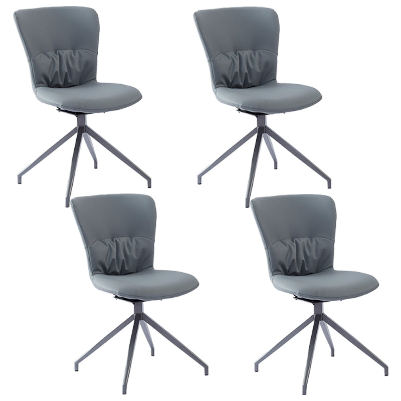 Contemporary Metal Dining Armless Chair Swivel Side Chair for Home Use Grey 4 Piece Set Clearhalo ' kitchen&dining_furn' 'Dining Chairs' 'Dining Tables & Seating' 'dining_chair' 'furn' 'furn_dining_chair' 'Furniture' 'furniture_dining_chair' 'Kitchen & Dining Furniture' 'kitchen' 4206620