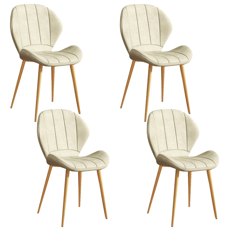 Scandinavian Upholstered Home Side Chair Matte Finish Wingback Dining Chair White 4 Piece Set Brass Gold Clearhalo ' kitchen&dining_furn' 'Dining Chairs' 'Dining Tables & Seating' 'dining_chair' 'furn' 'furn_dining_chair' 'Furniture' 'furniture_dining_chair' 'Kitchen & Dining Furniture' 'kitchen' 4206793