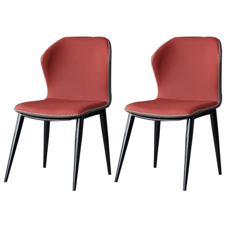 Modern Leather Home Side Chair Matte Finish Wingback Dining Chairs (Set of 2) Red Clearhalo ' kitchen&dining_furn' 'Dining Chairs' 'Dining Tables & Seating' 'dining_chair' 'furn' 'furn_dining_chair' 'Furniture' 'furniture_dining_chair' 'Kitchen & Dining Furniture' 'kitchen' 4206880