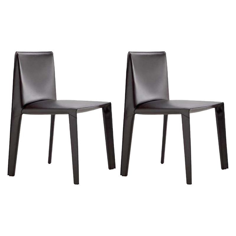 Home Modern Style Side Chair Solid Back Metal Upholstered Dining Room Chair Black 2 Piece Set Clearhalo ' kitchen&dining_furn' 'Dining Chairs' 'Dining Tables & Seating' 'dining_chair' 'furn' 'furn_dining_chair' 'Furniture' 'furniture_dining_chair' 'Kitchen & Dining Furniture' 'kitchen' 4207236