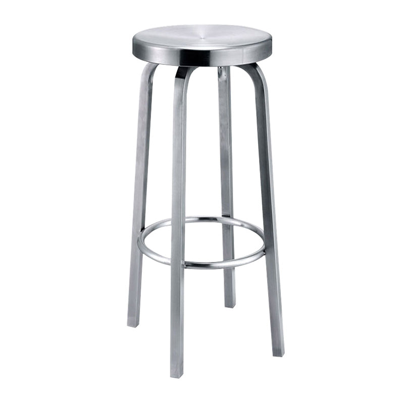 Industrial Style Low Back Metal Bar Stool Counter Stool for Kitchen Bar Silver Clearhalo 'Bar Furniture' 'Bar Stools' 'bar_stools' 'furn' 'furn_bar_stools' 'furniture_bar_stools' 'Kitchen & Dining Furniture' 'kitchen&dining_furn' 'kitchen' 'kitchen_furn' Furniture' 4211351