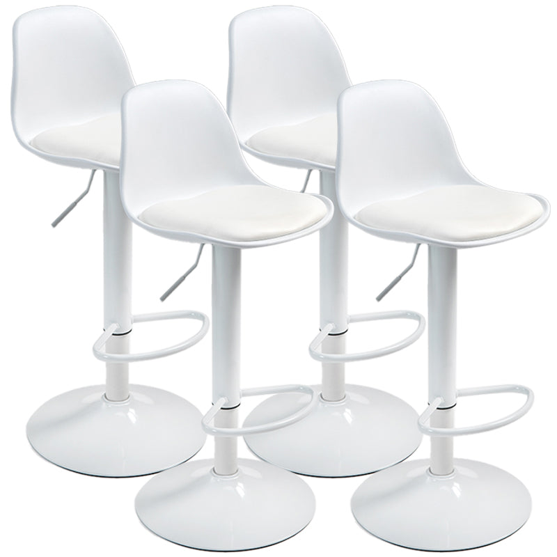 Scandinavian Bar Stool Bucket Leather Seat Counter Stool for Kitchen Bar White White 4 Piece Set Clearhalo 'Bar Furniture' 'Bar Stools' 'bar_stools' 'furn' 'furn_bar_stools' 'furniture_bar_stools' 'Kitchen & Dining Furniture' 'kitchen&dining_furn' 'kitchen' 'kitchen_furn' Furniture' 4211464