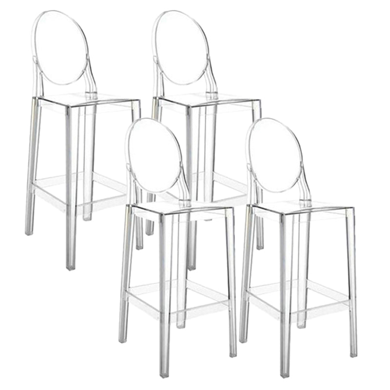 26-inch Height Barstool Modern Indoor Transparent Plastic Bar Stool Clear 4 Piece Set Clearhalo 'Bar Furniture' 'Bar Stools' 'bar_stools' 'furn' 'furn_bar_stools' 'furniture_bar_stools' 'Kitchen & Dining Furniture' 'kitchen&dining_furn' 'kitchen' 'kitchen_furn' Furniture' 4211524